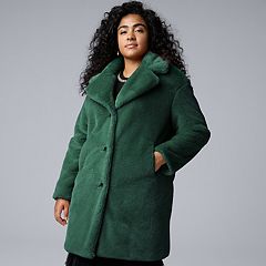 Womens Green Faux Fur Coats Jackets Outerwear Clothing Kohl s