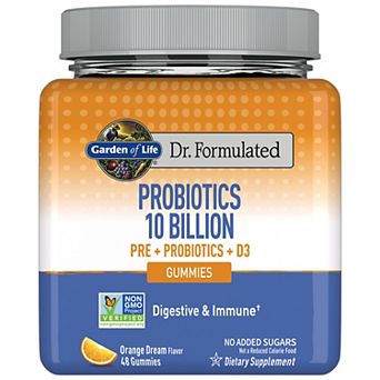 Garden of Life 0-Billion CFU Prebiotic Fiber & Probiotic Gummies with Vitamin D3