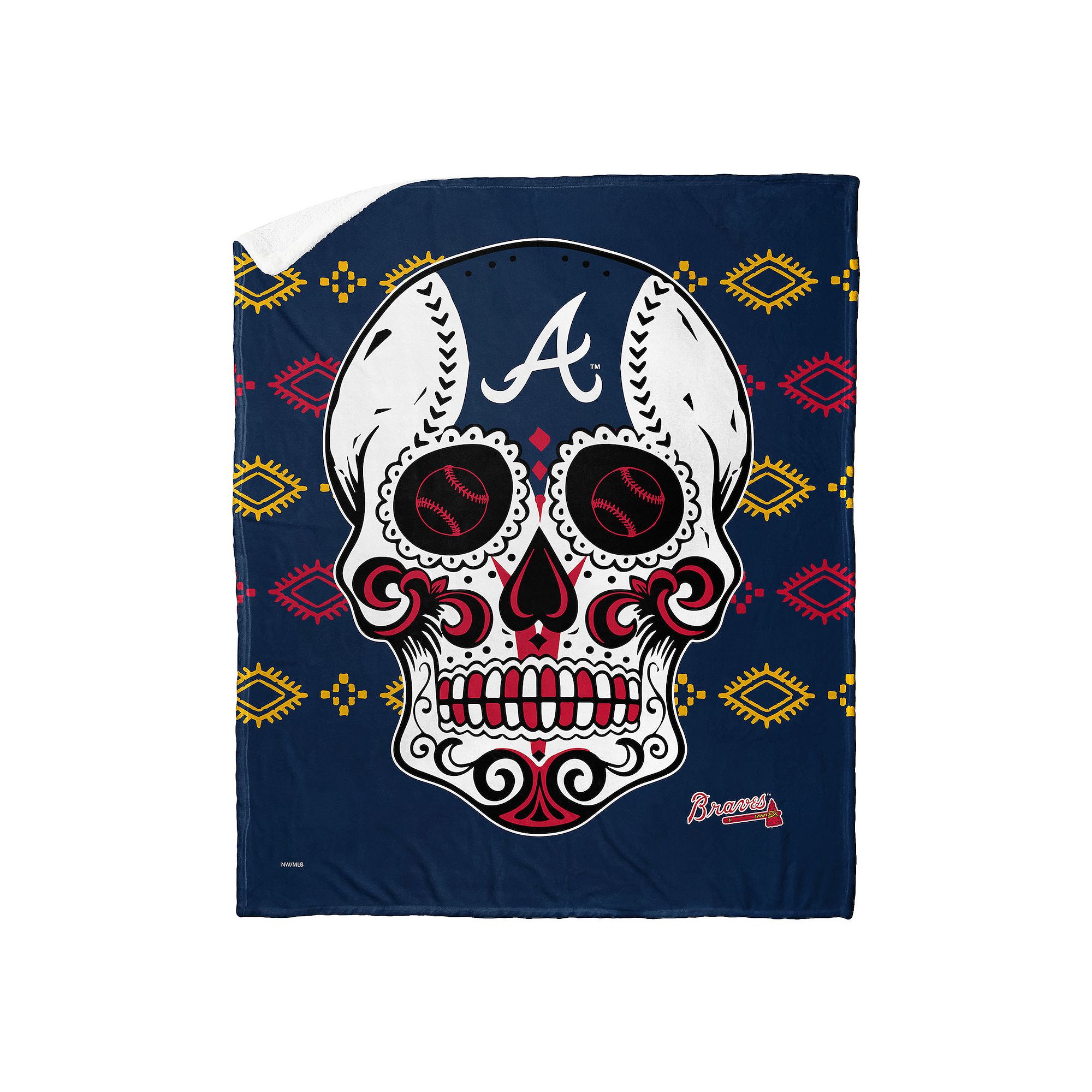 MLB Atlanta Braves Sugar Skull Silk Touch Sherpa Throw