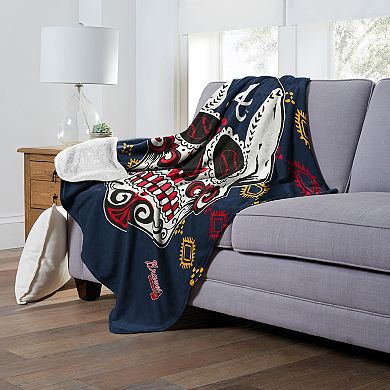 MLB Atlanta Braves Sugar Skull Silk Touch Sherpa Throw