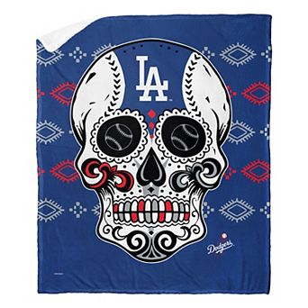 MLB Los Angeles Dodgers Sugar Skull Silk Touch Sherpa Throw