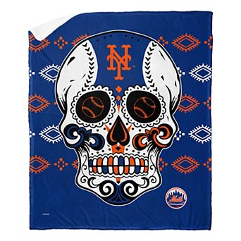 MLB New York Mets Sugar Skull Silk Touch Sherpa Throw