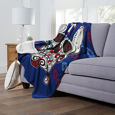 MLB Texas Rangers Sugar Skull Silk Touch Sherpa Throw