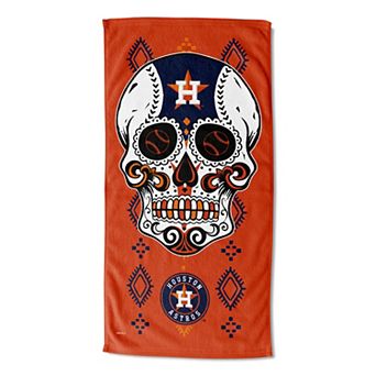 Houston Astros Candy Sugar Skull Printed Beach Towel