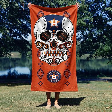 Houston Astros Candy Skull Printed Beach Towel