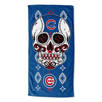 Chicago Cubs Candy Sugar Skull Printed Beach Towel