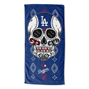 Los Angeles Dodgers Candy Sugar Skull Printed Beach Towel