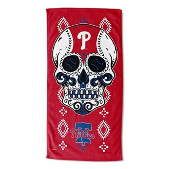 Philadelphlia Phillies Candy Sugar Skull Printed Beach Towel