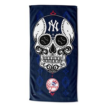 New York Yankees Candy Sugar Skull Printed Beach Towel