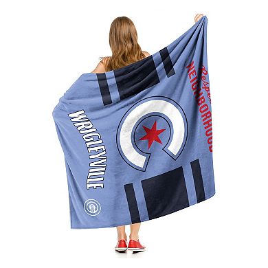 Chicago Cubs Wrigleyville City Connect Silk Touch Sherpa Throw Blanket