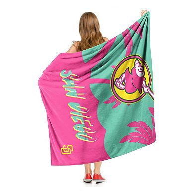 San Diego Padres Neon Palms City Connect Silk Touch Sherpa Throw Blanket