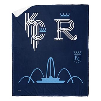 Kansas City Royals Fountains City Connect Silk Touch Sherpa Throw Blanket