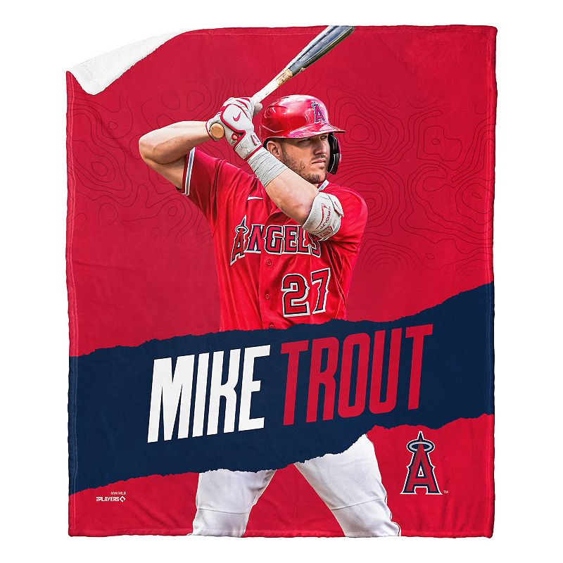 MLB Official Los Angeles Angels of Anaheim Silk Touch Sherpa Throw Blanket, 2