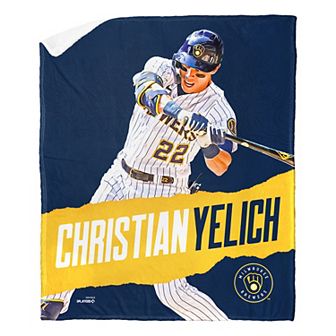 MLB Official Milwaukee Brewers Silk Touch Sherpa Throw Blanket