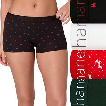 Women’s Hanes® Originals Ultimate® 3+1 Bonus Pack Cotton Stretch Boxer Brief Underwear UO45B4