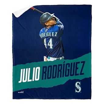 Seattle Mariners Julio Rodriguez Player Portrait Sherpa Throw Blanket