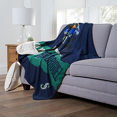 Seattle Mariners Julio Rodriguez Player Portrait Sherpa Throw Blanket