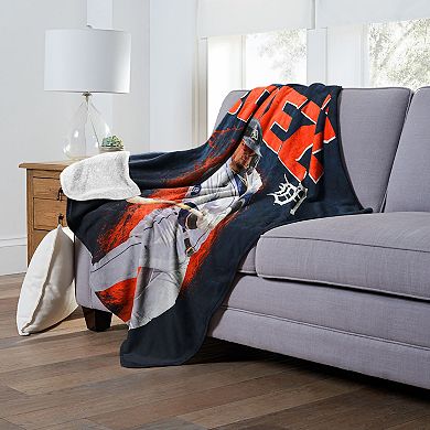 Detroit Tigers Javier Baez Player Portrait Sherpa Throw Blanket
