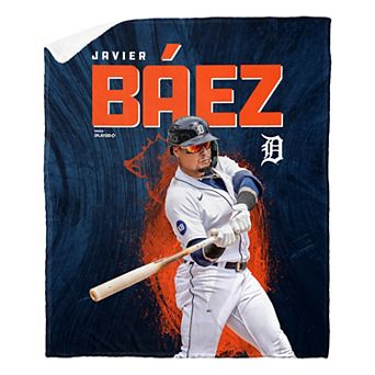 Detroit Tigers Javier Baez Player Portrait Sherpa Throw Blanket