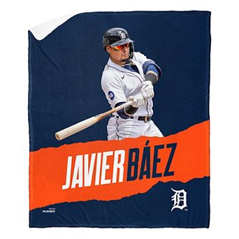 Detroit Tigers Javier Baez Player Portrait Sherpa Throw Blanket