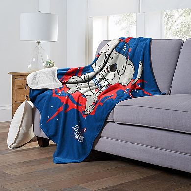 Los Angeles Dodgers Mascot Koala Silk Touch Sherpa Throw Blanket