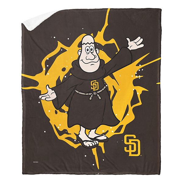 San Diego Padres Mascot Silk Touch Sherpa Throw Blanket