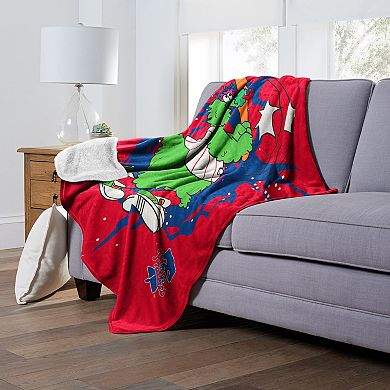 Philadelphia Phillies Mascot Phillie Phanatic Sherpa Throw Blanket