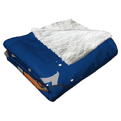 New York Yankees Mascot Teddy Bear Sherpa Throw Blanket