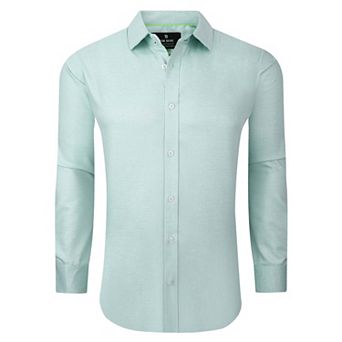 Tom Baine Solid Linen Feel Long Sleeve Button Down