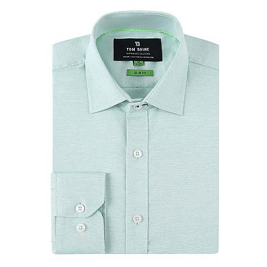 Tom Baine Solid Linen Feel Long Sleeve Button Down