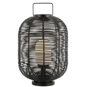 Kandella Outdoor Woven Oval Asian Led Lantern