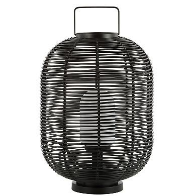 Kandella Outdoor Woven Oval Asian Led Lantern
