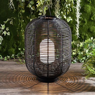 Kandella Outdoor Woven Oval Asian Led Lantern