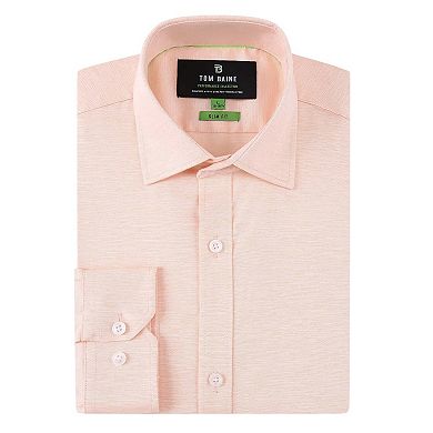 Tom Baine Solid Linen Feel Long Sleeve Button Down