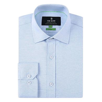 Tom Baine Solid Linen Feel Long Sleeve Button Down