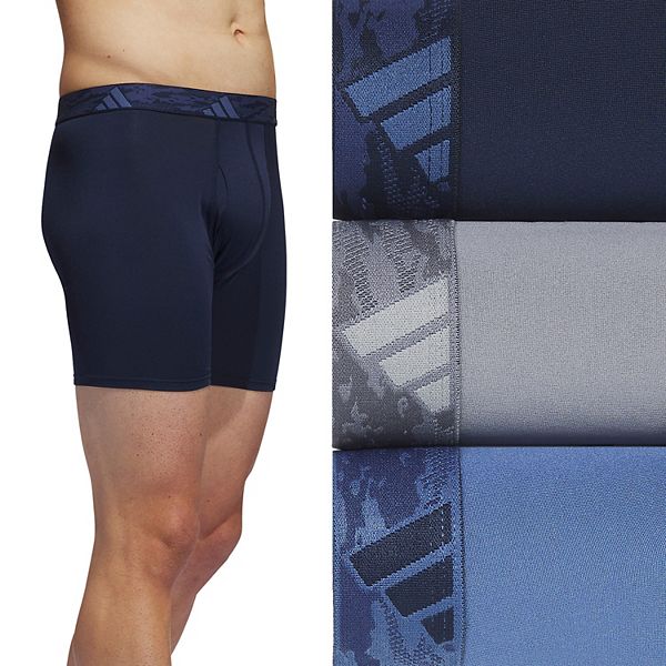Men's adidas 3-pack Microfiber 5" Boxer Briefs - Collegiate Navy Gray (XXL)