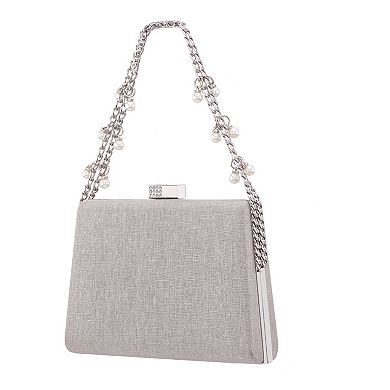 N by Nina Metallic Coated Fabric Clutch Bag