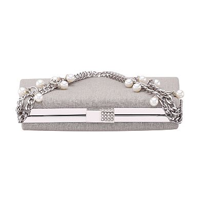 N by Nina Metallic Coated Fabric Clutch Bag
