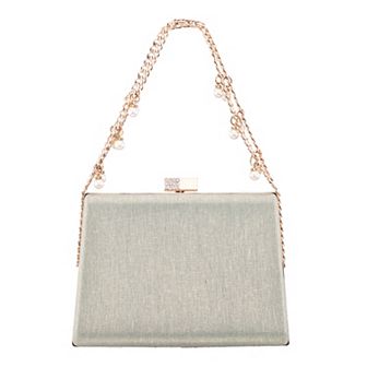 N by Nina Metallic Coated Fabric Clutch Bag