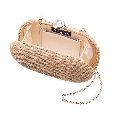 N by Nina Woven Straw Clutch Bag
