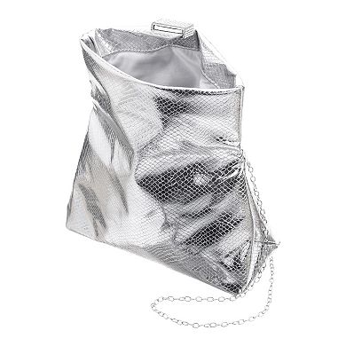 N by Nina Embossed Snake Foldover Flap Crossbody Bag