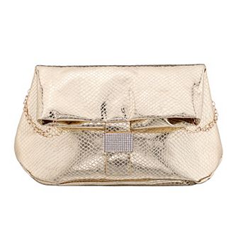 N by Nina Embossed Snake Foldover Flap Crossbody Bag