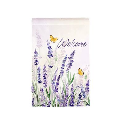 Evergreen Enterprises Lavender Fields Welcome House Flag