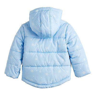 Disney s Frozen Elsa Anna Toddler Girl Hooded Puffer Jacket by Dreamwave