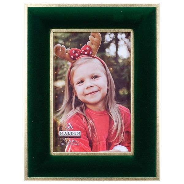 Malden Green Velvet With Gold Moulding Picture Frame - Multi