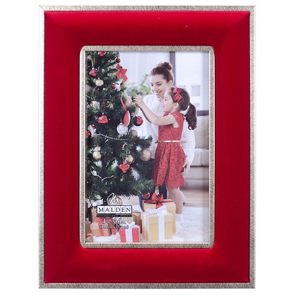 Malden Red Velvet With Gold Moulding Holiday Picture Frame - Multi