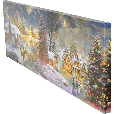 Winter Christmas Village LED Landscape Wall Art