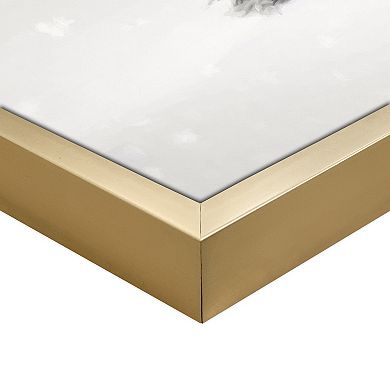 Snowy Sleigh Field Scene Gold-Tone Framed Wall Art