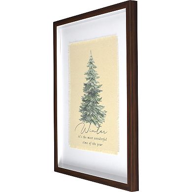 Winter Evergreen Tree Print Framed Wall Art