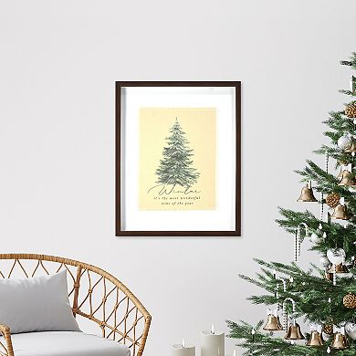 Winter Evergreen Tree Print Framed Wall Art